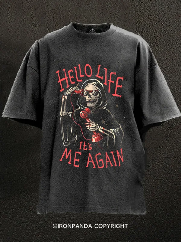 T-Shirt-Quote-Death Call：Reaper Skull Death Washed Gym Shirt