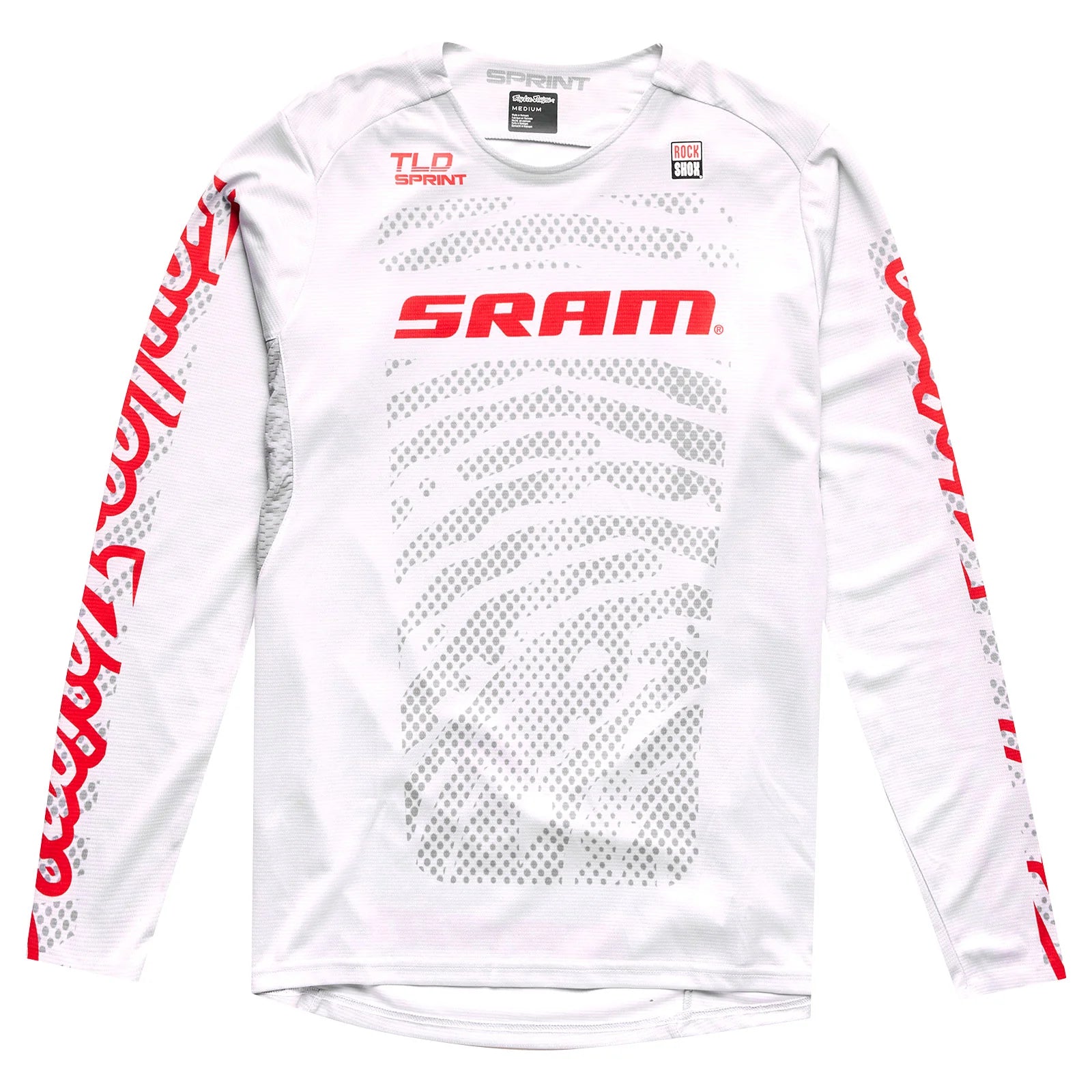 Long-Sleeve-Stylish-Troy Lee Designs Sprint Long Sleeve MTB Jersey - SRAM Shifted - Cement