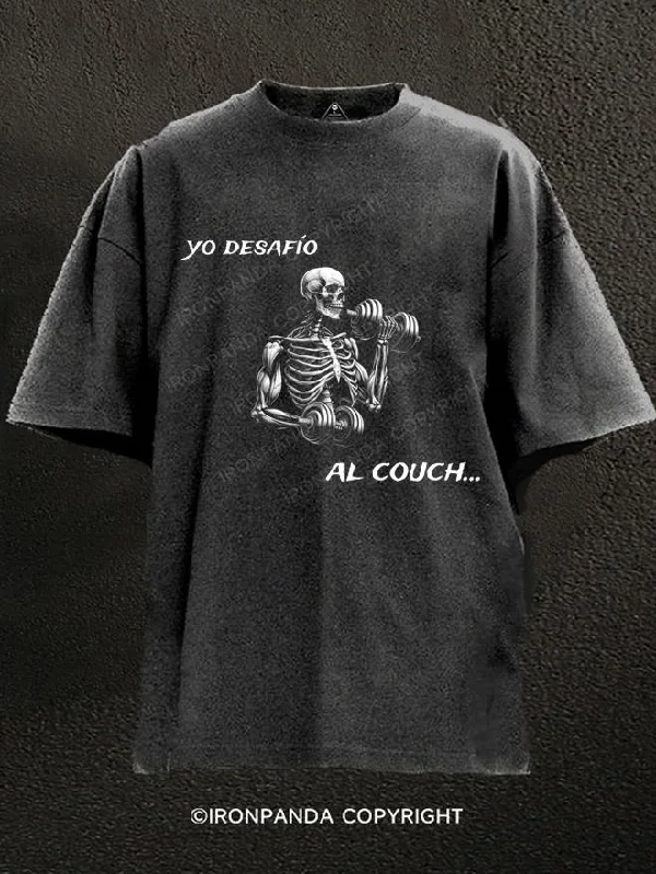 T-Shirt-Performance-YO DESAFIO AL COUCH Washed Gym Shirt