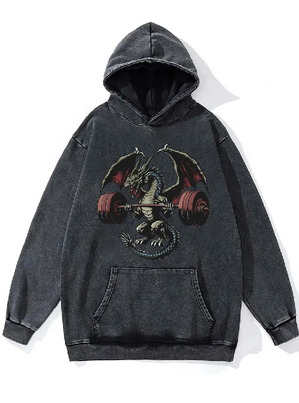 Hoodie-Soft-deadlift dragon Washed Gym Hoodie