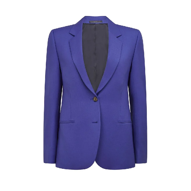 Jacket-Travel-Tailored Single Breasted Blue Wool Jacket