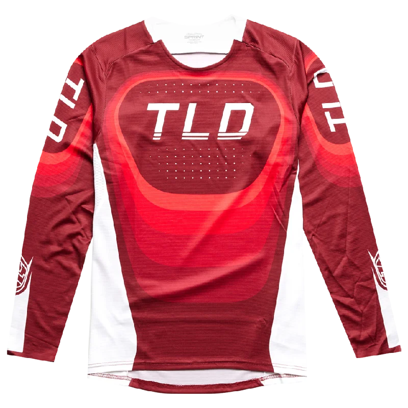 Long-Sleeve-Surfing-Troy Lee Designs Sprint Long Sleeve MTB Jersey - Reverb - Race Red