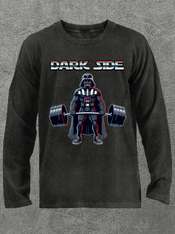 Long-Sleeve-Pink-Dark Side Vader Deadlift Washed Gym Long Sleeve Shirt