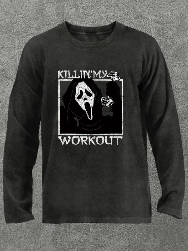 Long-Sleeve-Cozy-Killing my workout Washed Gym Long Sleeve Shirt