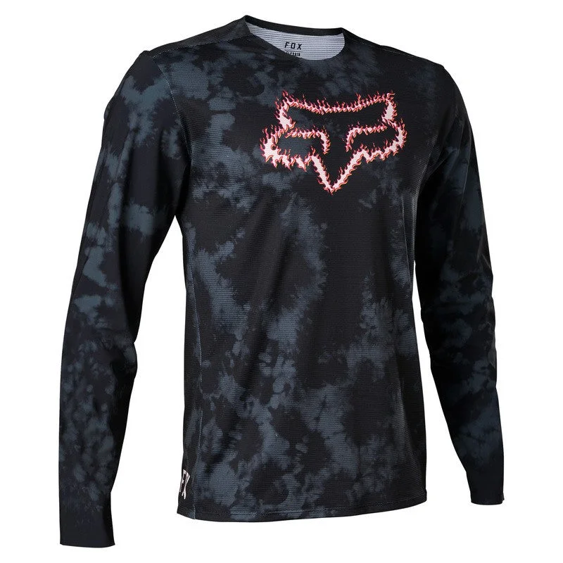 Long-Sleeve-Performance-Fox Racing Flexair TS57 Long Sleeve MTB Jersey - Black