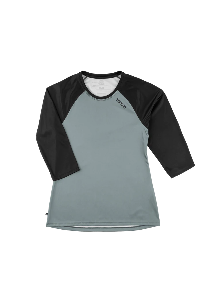 Long-Sleeve-Flex-Sombrio Spruce 2 3/4 Sleeve MTB Jersey - Womens - Stormy