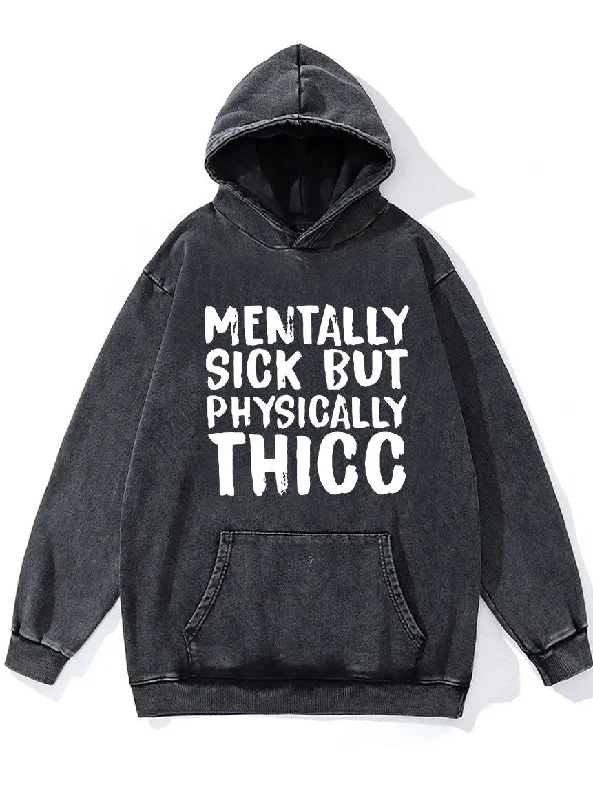 Hoodie-Pink-MENTALLY SICK PHYSICALLY THICC Washed Gym Hoodie