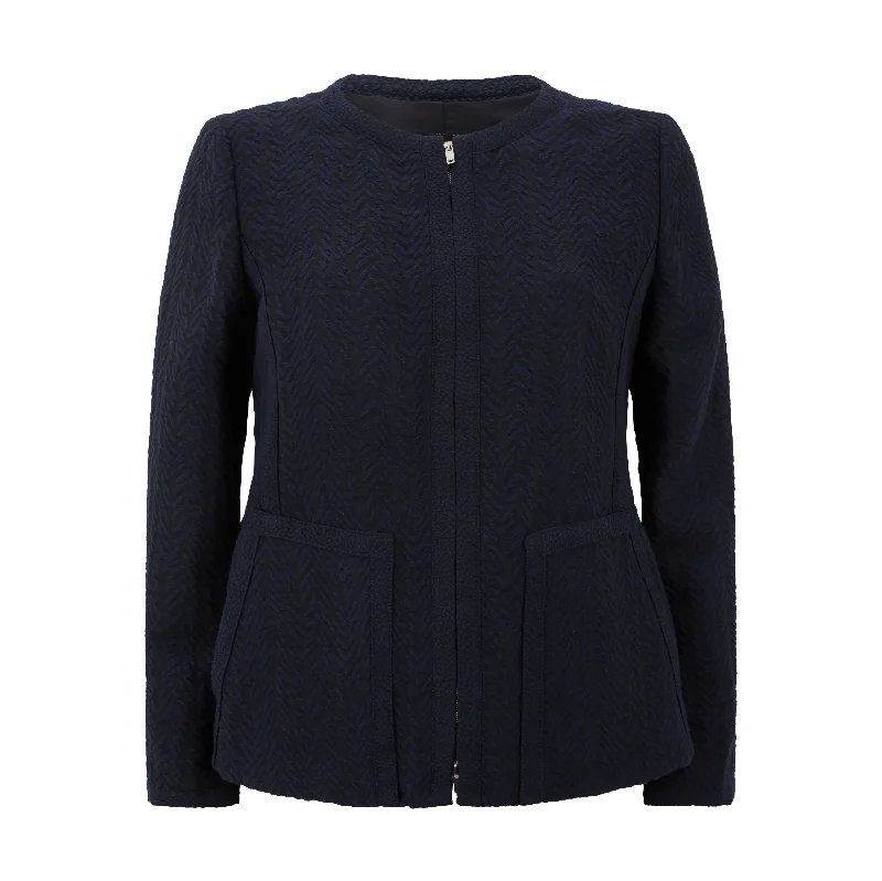 Jacket-Workwear-Emporio Armani Tailored Cotton Jacquard Short Jacket