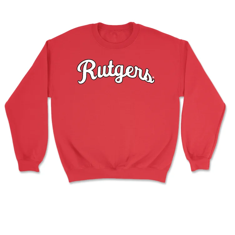 Long-Sleeve-Heavyweight-Red Women's Basketball Script Crew - Antonia Bates