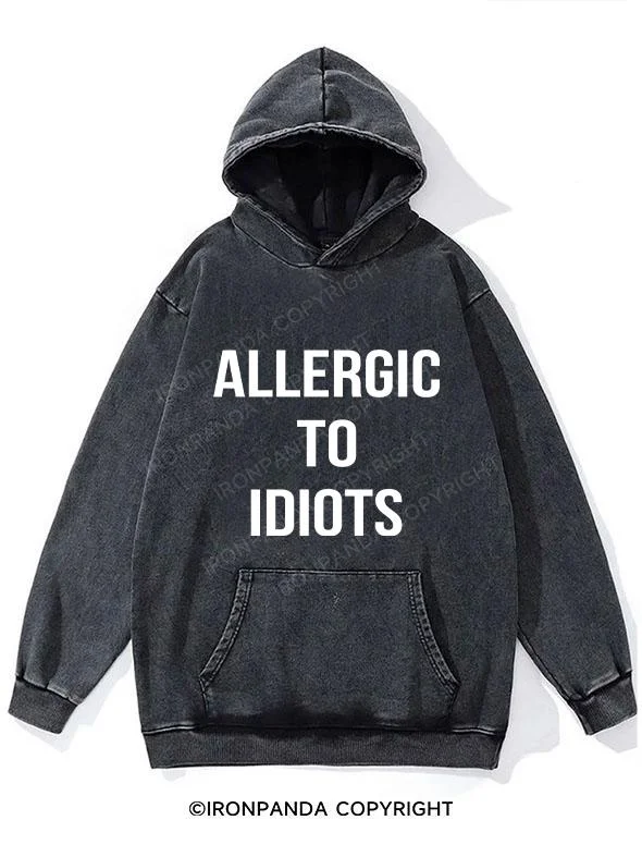 Hoodie-Basketball-ALLERGIC TO IDIOTS Washed Gym Hoodie