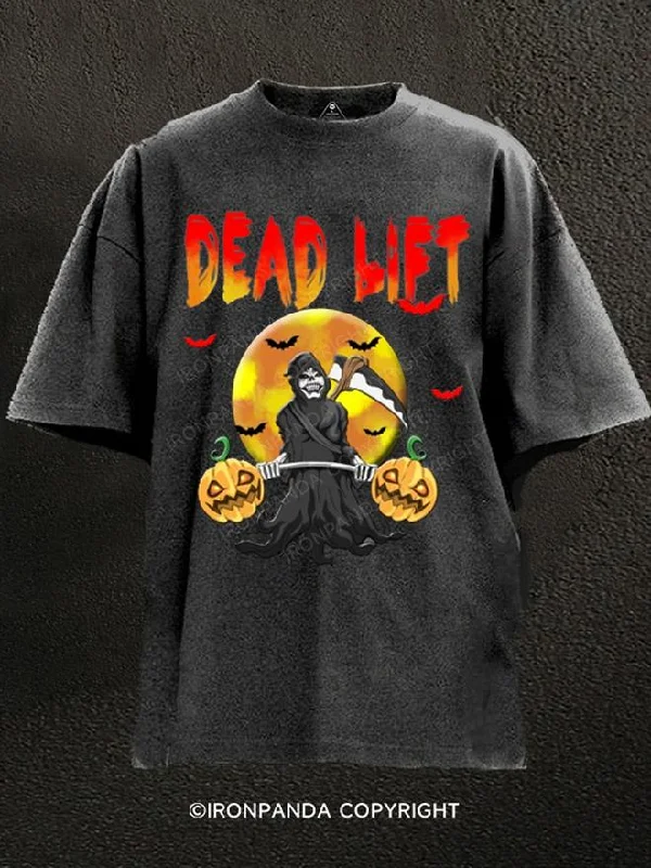 T-Shirt-Recycled-Deadlift Bodybuilder Halloween Washed Gym Shirt