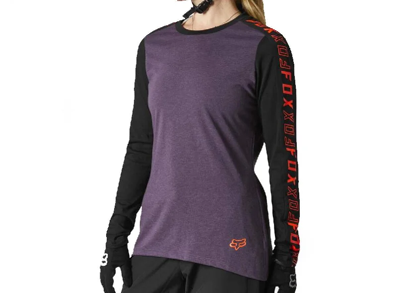 Long-Sleeve-Running-Fox Racing Ranger DR Long Sleeve MTB Jersey - Womens - Black-Purple