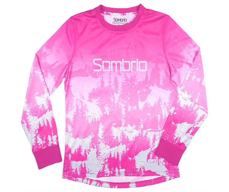 Long-Sleeve-Classic-Sombrio Cascadia Long Sleeve MTB Jersey - Womens - Pink