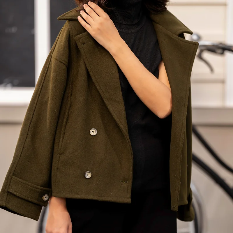 Jacket-Bomber-Green Wool Jacket PW4271