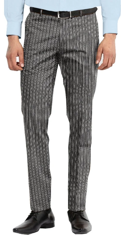 Pants-Casual-Dugdale Black Grey Twill Stripes