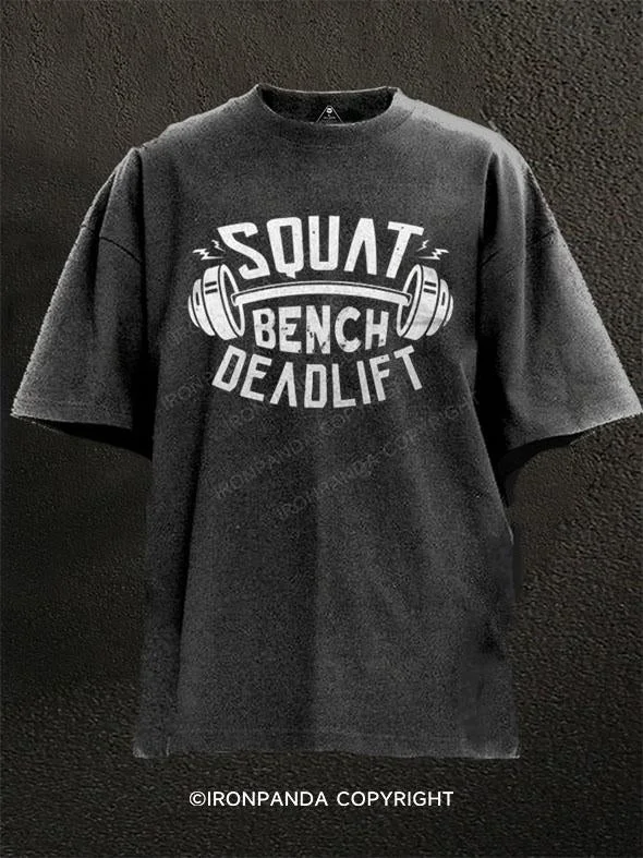 T-Shirt-Travel-Squat Benchpress Deadlift Washed Gym Shirt