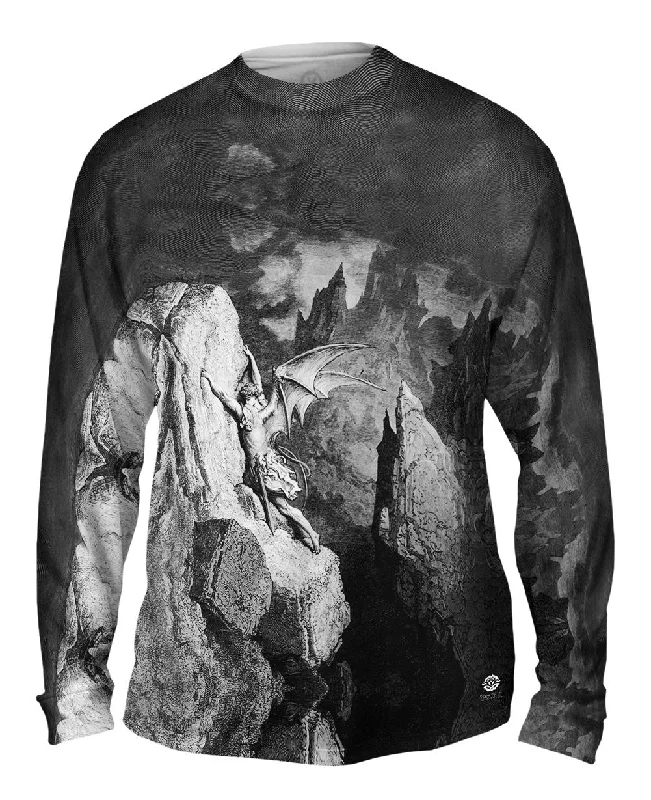 Long-Sleeve-Checked-Gustave Dore - "Satan_#_s Flight Through Chaos" (1868)