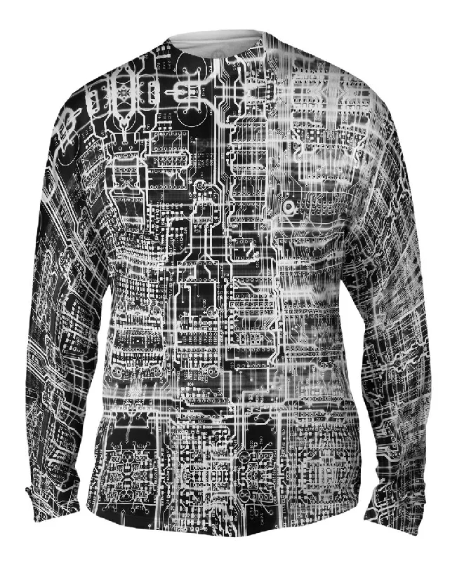 Long-Sleeve-Breathable-Circuit Board White