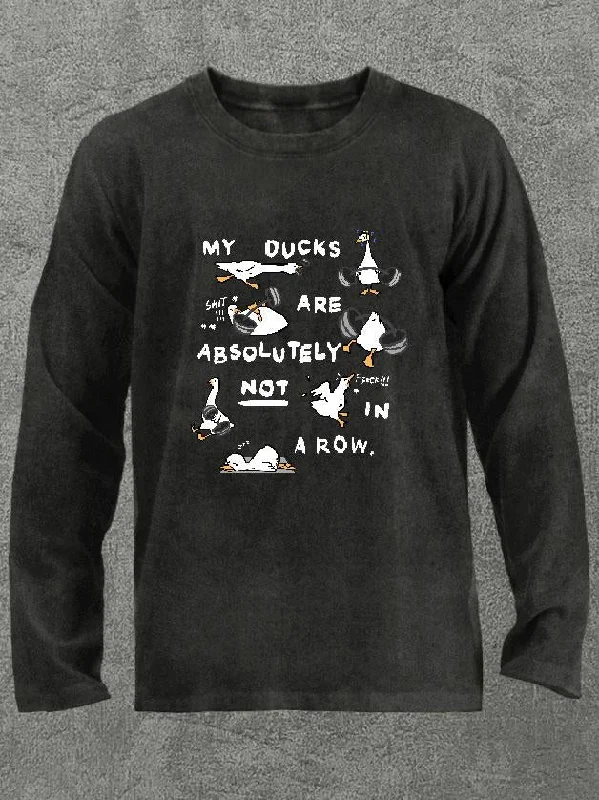 Long-Sleeve-Turtleneck-my ducks are absolutely not in a row Washed Gym Long Sleeve Shirt