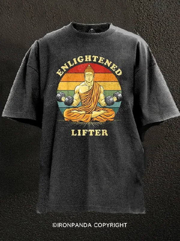 T-Shirt-Quote-Enlightened Lifter Washed Gym Shirt