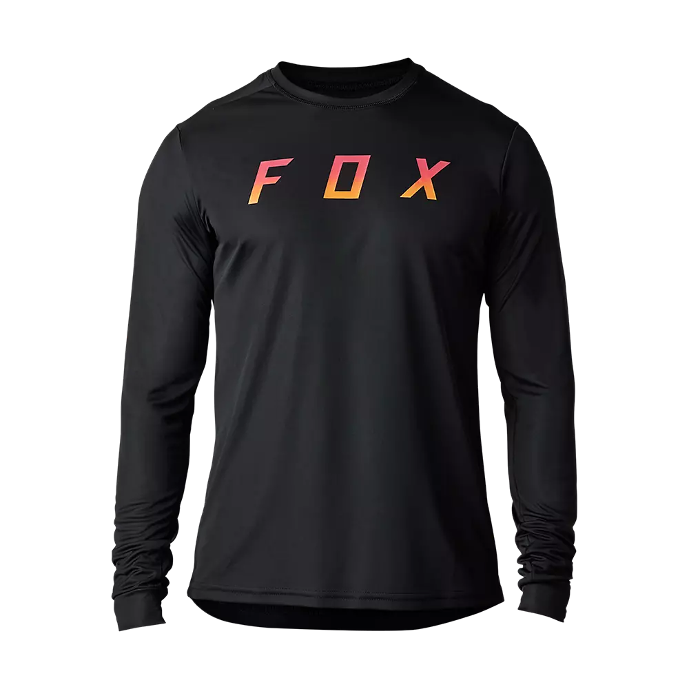 Long-Sleeve-Moisture-Wicking-Fox Racing Ranger Long Sleeve MTB Jersey - Dose - Black