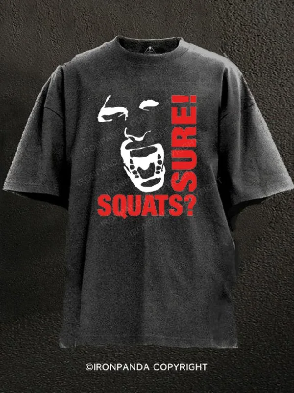 T-Shirt-Lightweight-SQUATS WORKOUT Washed Gym Shirt