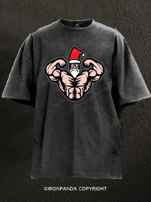 T-Shirt-Music-Band-muscle Santa Claus Washed Gym Shirt