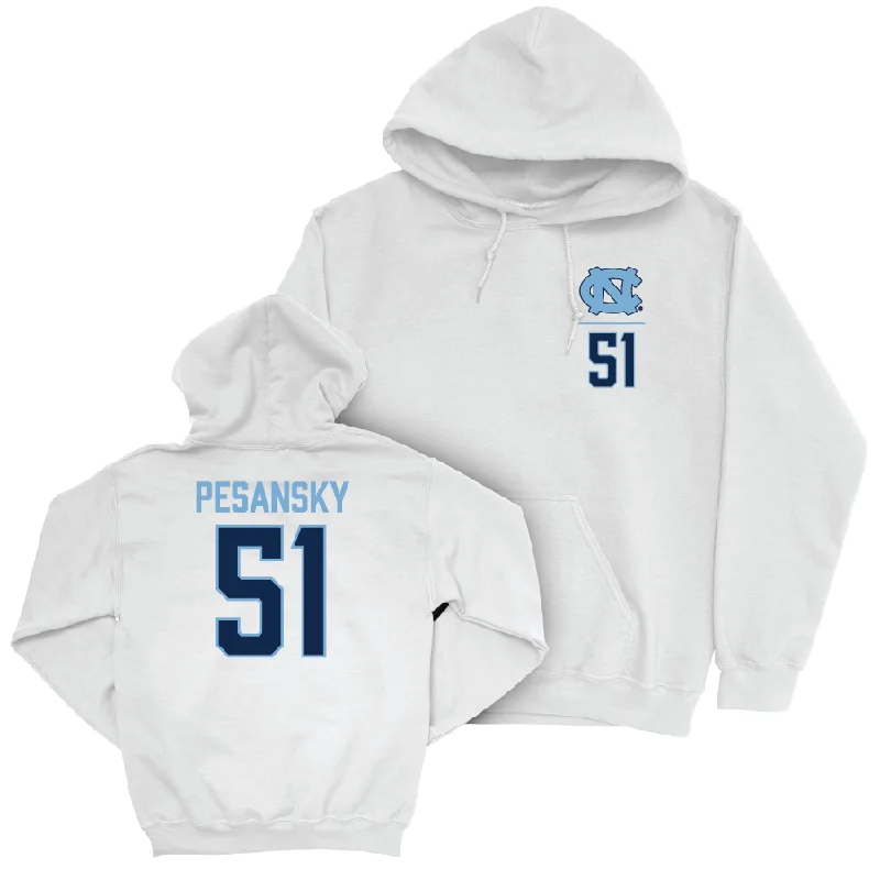 Hoodie-Zip-Up-UNC Football White Logo Hoodie   - Peter Pesansky