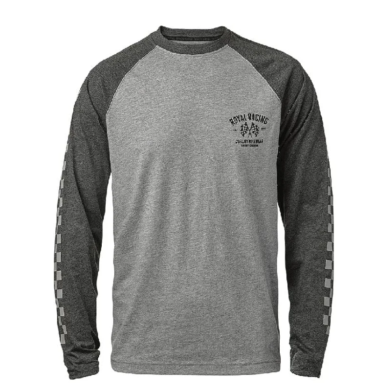 Long-Sleeve-Khaki-Royal Core Long Sleeve MTB Jersey - Flag - Gray-Black