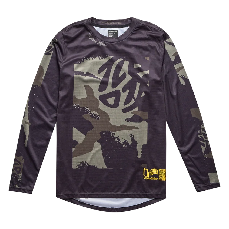 Long-Sleeve-Breathable-Troy Lee Designs Flowline Long Sleeve MTB Jersey - Youth - Confined - Black