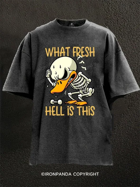 T-Shirt-DTG-Print-what fresh hell is this bone Washed Gym Shirt