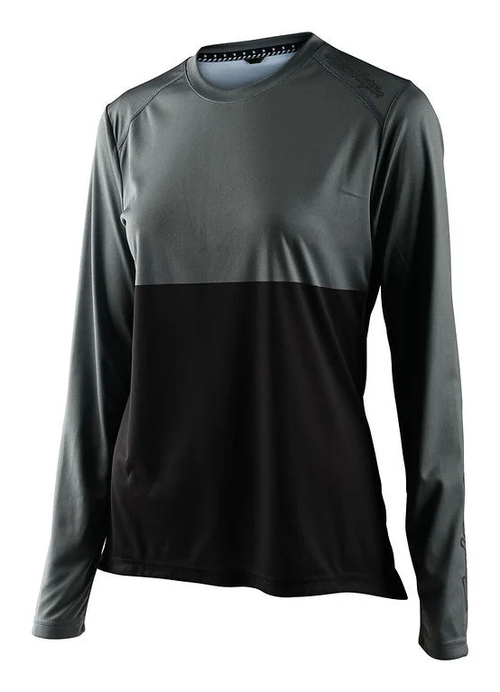 Long-Sleeve-Cotton-Troy Lee Designs Lilium Long Sleeve MTB Jersey - Womens - Block - Green-Black