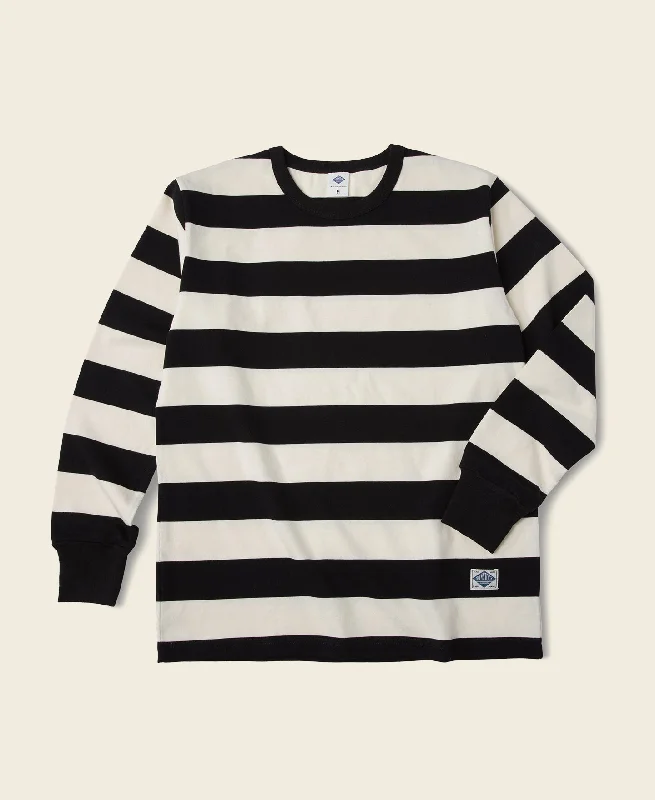 Long-Sleeve-Zip-Up-9 oz Wide Striped Long Sleeve T-Shirt