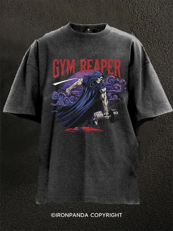 T-Shirt-Hip-Hop-Theme-Gym Reaper Washed Gym Shirt