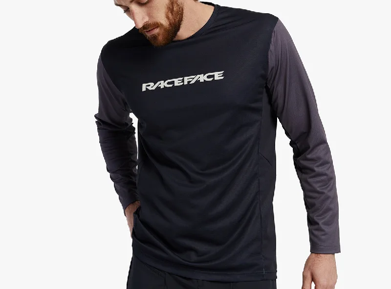 Long-Sleeve-Boho-Race Face Indy Long Sleeve MTB Jersey - Black - 2022