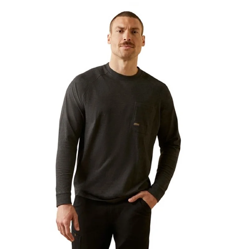 Long-Sleeve-Quick-Dry-Ariat Men's Rebar Cotton Strong Long Sleeve T-Shirt_Charcoal Heather