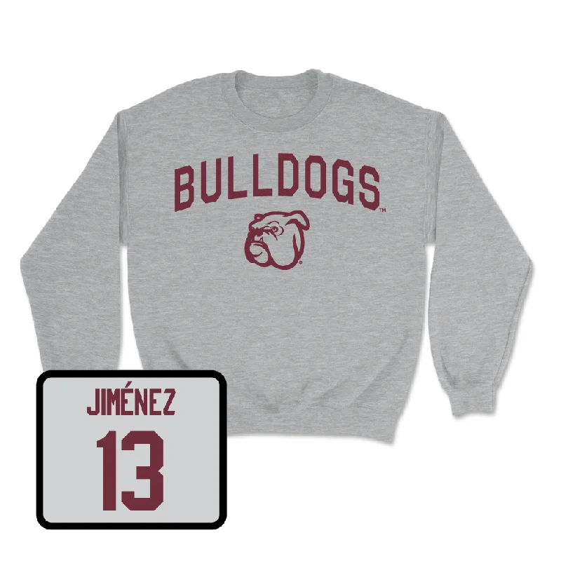 Long-Sleeve-Vintage-Sport Grey Women's Basketball Bulldogs Crew - Rocío Jiménez