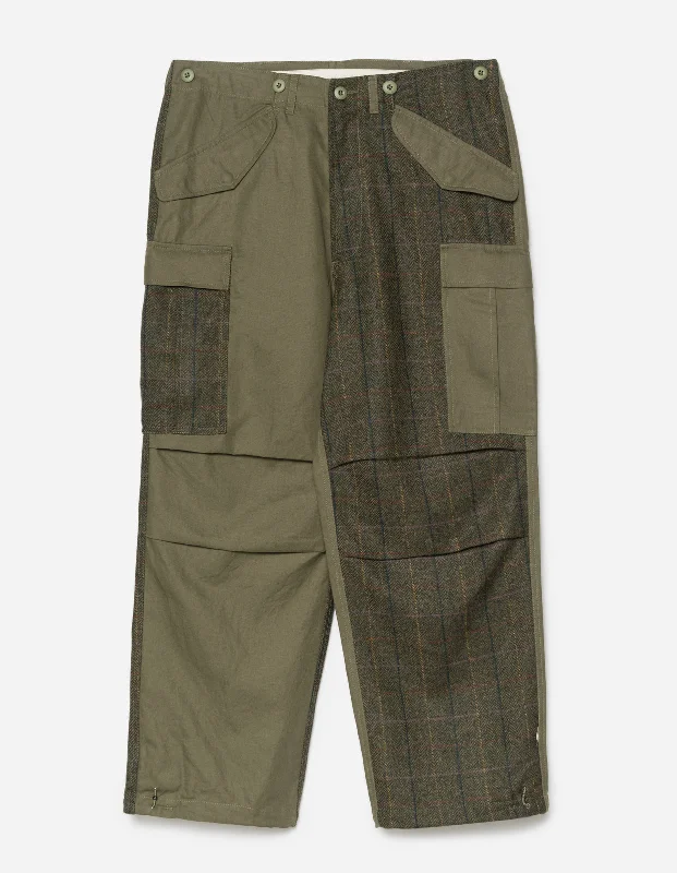 Pants-Vegan-5335 Wool M65 Cargo Pants Olive