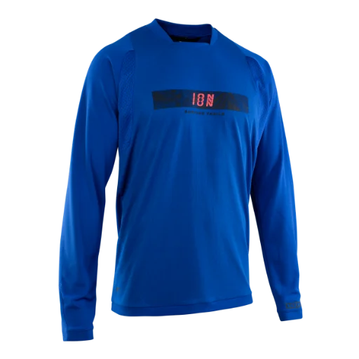 Long-Sleeve-Green-ION Scrub Amp Long Sleeve MTB Jersey - Cobalt Reef - 2022