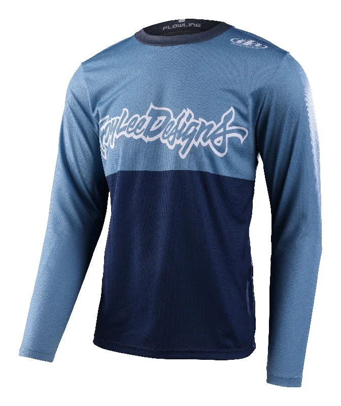 Long-Sleeve-Skateboarding-Troy Lee Designs Flowline Long Sleeve MTB Jersey - Scripter - Windward - 2023