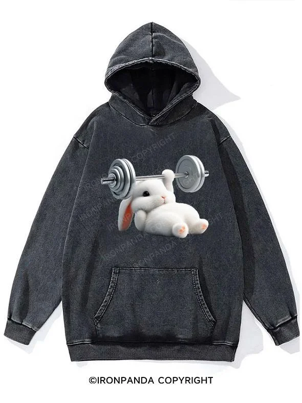 Hoodie-Soft-rabbit bench press Washed Gym Hoodie