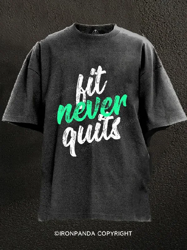 T-Shirt-Personalized-Fit Never Quits Washed Gym Shirt