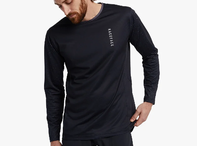 Long-Sleeve-Streetwear-Race Face Indy Long Sleeve MTB Jersey - Charcoal