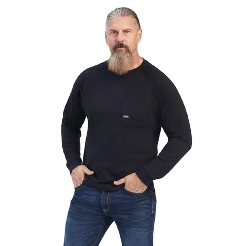 Long-Sleeve-Washable-Ariat Men's Rebar Cotton Strong Long Sleeve T-Shirt_Black