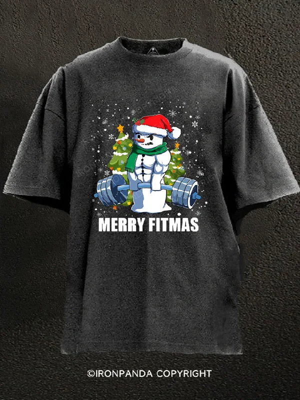 T-Shirt-College-Merry Fitmass Washed Gym Shirt