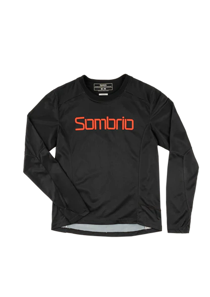 Long-Sleeve-V-Neck-Sombrio Vanquish Long Sleeve MTB Jersey - Sombrio Black-Orange