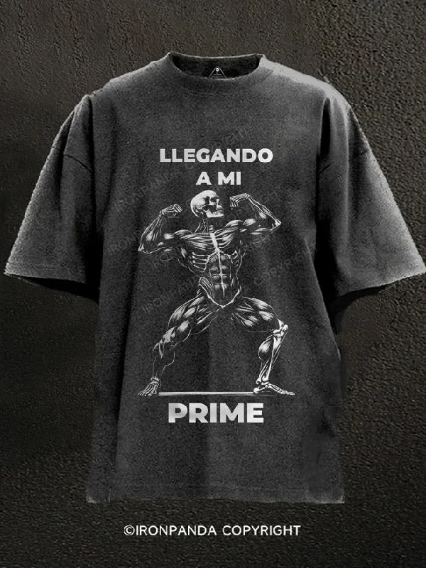 T-Shirt-Streetwear-llegando a mi prime Washed Gym Shirt