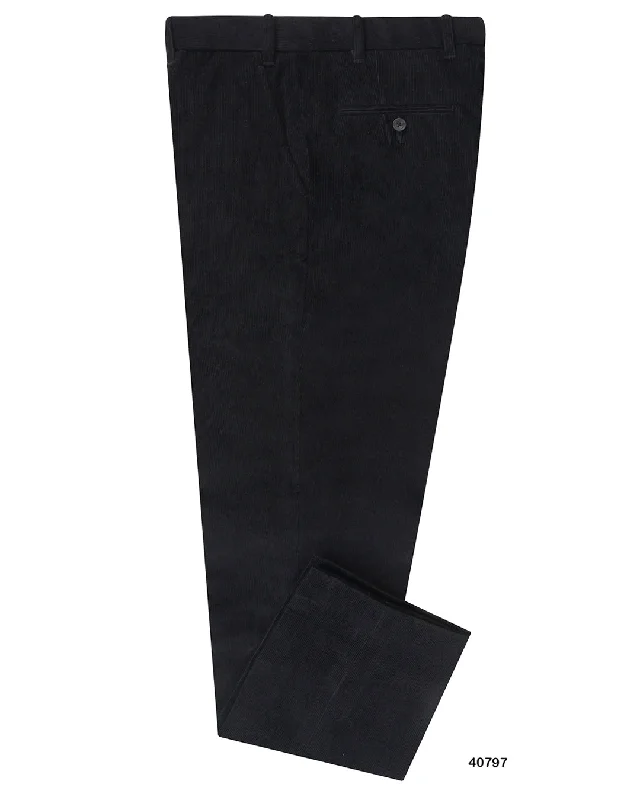 Pants-Flex-Corduroy: Black 15 Wale