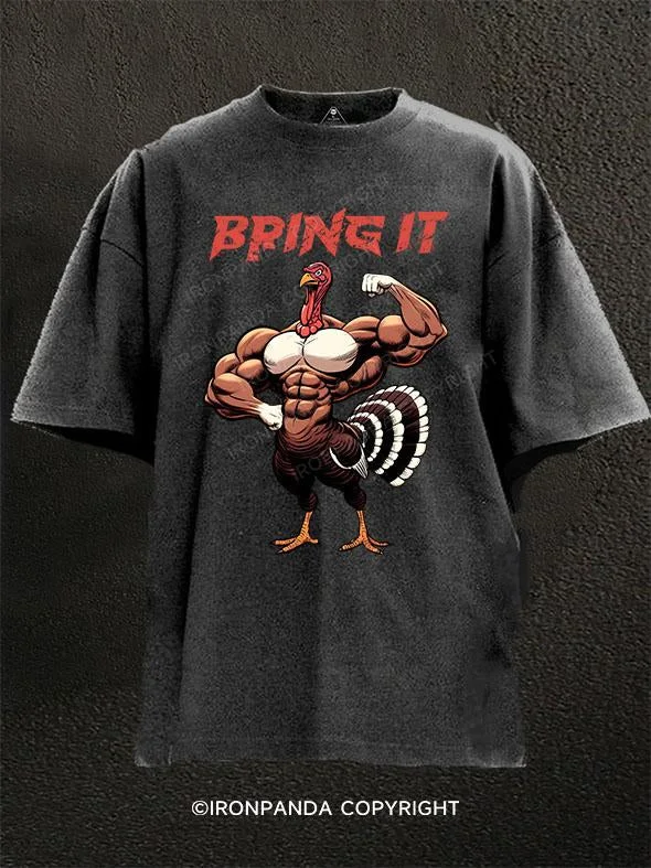 T-Shirt-Couple-BRING IT Washed Gym Shirt