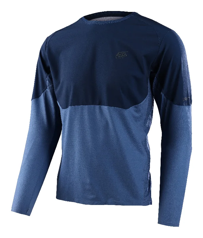 Long-Sleeve-Travel-Troy Lee Designs Drift Long Sleeve MTB Jersey - Blue Mirage - 2023